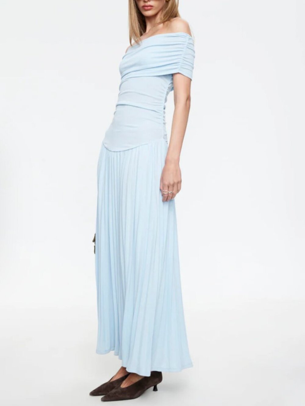 BEST Lioness Field Of Dreams Knit Maxi Dress Gown Soft Blue Small Medium - Picture 5 of 9